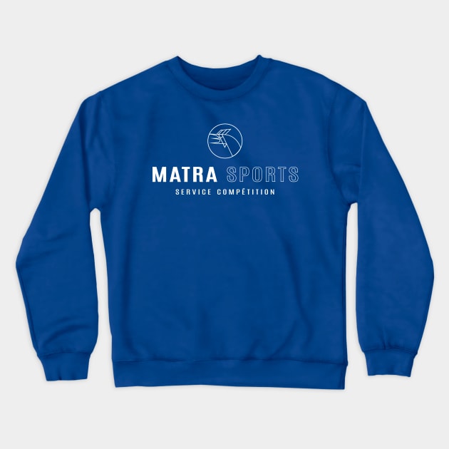 Matra Sports Service Competition logo 1973 - white Crewneck Sweatshirt by retropetrol